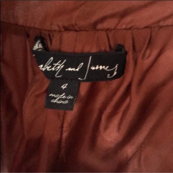 ELIZABETH AND JAMES Orange Rust Silk Ruffle Tank Sleeveless VNeck Mini Dress 4 - Picture 10 of 14